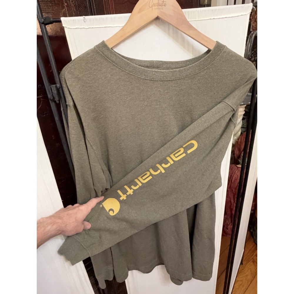 Carhartt Mens Large K231 Original Fit Long Sleeve Logo T-Shirt